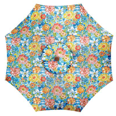 9 Ft. Tilt-and-Crank Umbrella by BrylaneHome in Poppy Blue 9 Foot Heavy Duty Fade-Resistant Tilting Shade