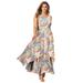 Plus Size Women's Georgette Flyaway Maxi Dress by Jessica London in Multi Painterly Paisley (Size 18 W)