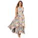 Plus Size Women's Georgette Flyaway Maxi Dress by Jessica London in Multi Painterly Paisley (Size 16 W)