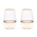 Rose Crystal Stemless Wine Glass Set by Twine in Pink