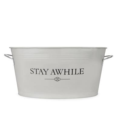 Stay Awhile Metal Drink Tub by Twine in Grey