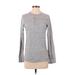 H&M Long Sleeve Henley Shirt: Gray Tops - Women's Size X-Small