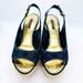 Louis Vuitton Shoes | Authentic Louis Vuitton Monogram Wedge Espadrille 7 Euc | Color: Blue/Gold | Size: 7