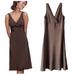 J. Crew Dresses | J. Crew | Brown Sophia Silk Tricotine Deep V-Neck Sleeveless Midi Dress Size 6p | Color: Brown | Size: 6p