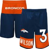 Youth Russell Wilson Navy Denver Broncos Player Name & Number Shorts