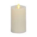 Matchless Candle Co. Moving Flame LED Flameless Candle Melted Top Smooth Finish Real Wax Vanilla Honey Scented, Battery Operated, Timer, Ivory (7.6 Wide x 14 Tall, Centimetre)