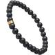 Forge & Foundry Men’s Matte Black Solid Onyx Beaded Bracelet,Polished 18K Gold Plated, Polished Stainless Steel or Polished Black Signature Bead Options,"Andalus", Forged for Men, L