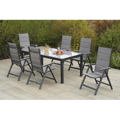 Garten-Essgruppe MERXX "Trivero", grau (graphit, diamantbraun), Polyester, Aluminium, Polyester, Sitzmöbel-Sets Image