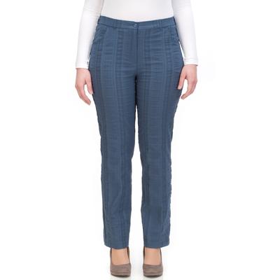 Stoffhose KJBRAND "Bea", Damen, Gr. 46, N-Gr, blau (mittelblau gestreift), Web, Obermaterial: 47% Baumwolle, 45% Polyester, 6% Viskose, 2% Elasthan, casual, normal lang, Hosen, optimale Passform in Quer-Stretch Image