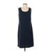 Studio One Casual Dress - Shift Scoop Neck Sleeveless: Blue Print Dresses - Women's Size Small