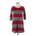 Jessica Simpson Casual Dress - Mini Scoop Neck 3/4 sleeves: Red Color Block Dresses - Women's Size Small