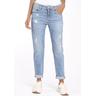 Destroyed-Jeans GANG ""94AMELIE"" Gr. 27, N-Gr, blau (usedspringmi) Damen Jeans mit Destroyed-Effekten