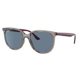 Ray-Ban RB4378 Sunglasses - Women's Transparent Grey Frame Dark Blue Lens Polarized 54 RB4378-65722V-54