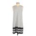 J.Jill Casual Dress - Shift: White Stripes Dresses - Women's Size X-Small
