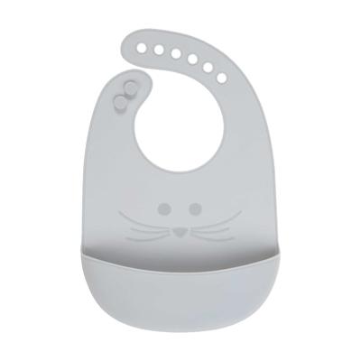 Lässig Little Chums Maus Silikon Lätzchen grau