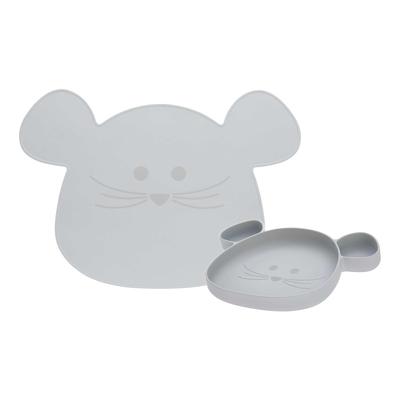 LÄSSIG - Little Chums Mouse Esslernteller und Platzset 2er Set Geschirr 1 ct