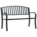 vidaXL Patio Bench Steel Garden Outdoor Seat & Backrest Furniture Black/Gray - 47.2" x 20.1" x 31.9"