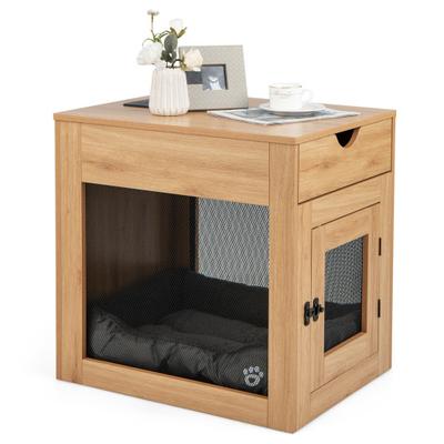 Costway Furniture Style Dog Kennel with Drawer and...