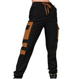 Mrat Girls Baseball Pants Full Length Pants Women s Street Style Fashion Design Sense Multi Pocket Overalls Low Waist Sports Pants Pants For Ladies Casual Black S