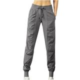 Mrat Womens Vacation Pants Full Length Pants Ladies High Waistband Loose Running Quick Drying Casual Leggings Trousers Female Workout Pants Gray M