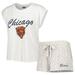 Women's Concepts Sport White/Cream Chicago Bears Montana Knit T-Shirt & Shorts Sleep Set