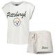 Women's Concepts Sport White/Cream Pittsburgh Steelers Montana Knit T-Shirt & Shorts Sleep Set