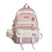 Kawaii Student and Youth Schoolbag Laptop Schoolbag College Student Kawaii Girl Waterproof Nylon Travel School Backpack(Pink)
