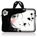 LSS 10.2 inch Laptop Sleeve Bag Carrying Case with Handle for 8 8.9 9 10 10.2 Apple MacBook Acer Dell Hp Sony Girl with White Rose