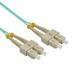 Cable Central LLC (5 Pack) 1.5m SC/UPC SC/UPC OM4 Multimoide Duplex Aqua Fiber Optic Patch Cable - 4.9 Feet