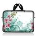 LSS 10.2 inch Laptop Sleeve Bag Carrying Case Pouch with Handle for 8 8.9 9 10 10.2 Apple MacBook Acer Dell Hp Pink Flower Floral