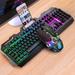 Wired Gaming Keyboard Mouse Combo LED Rainbow Backlit Gaming Keyboard Wrist Rest 104 Keys Keyboard Mouse 3200 DPI for Windows & Mac PC Gamers