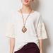 Anthropologie Tops | Anthro Dolan Lace Sleeve Tee | Color: Cream/Gray | Size: Xs