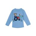 T-Shirt TRIGEMA "TRIGEMA Langarmshirt mit Bär" Gr. 80, blau (ice, blue) Baby Shirts T-Shirts