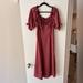 Anthropologie Dresses | Anthropologie Current Air Los Angeles Burgundy Off The Shoulder Midi Dress | Color: Red | Size: M