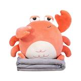 LIWEN 1 Set 45cm Stuffed Animal Doll with Blanket Panda Duck Elephant Crab Swan Doll Plushies Soft Sofa Ornament Cute Cartoon Stuffed Animal Doll Pillow Decor for Living Room