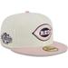Men's New Era Cream/Pink Cincinnati Reds Chrome Rogue 59FIFTY Fitted Hat