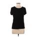 Croft & Barrow Short Sleeve Top Black Scoop Neck Tops - Women's Size Medium