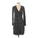 Gap Casual Dress - Sheath Plunge Long sleeves: Black Dresses - Women's Size Small