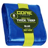 Core Tarps Heavy Duty 8 Mil 50" X 50" Waterproof Cover Tarp Aluminum in Blue | 1 H x 50 W x 50 D in | Wayfair CT-405-50X50