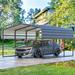 EROMMY 10 Ft. W x 15 Ft. D Carport w/ Galvanized Steel Roof Metal in Brown | 100.8 H x 120 W x 180 D in | Wayfair BAAP001BK