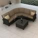 Forever Patio Barbados 4 Piece Sectional Seating Group w/ Sunbrella Cushions Synthetic Wicker/All - Weather Wicker/Wicker/Rattan | Wayfair