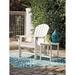 Signature Design by Ashley Sundown Treasure Outdoor Chair w/ End Table Plastic in White | Wayfair PKG008187