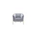 Barrel Chair - Everly Quinn 30" W Tufted Polyester Barrel Chair Velvet/Metal in Gray | 29 H x 30 W x 28 D in | Wayfair