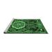 Black/Green 72 x 48 x 0.08 in Area Rug - Rosecliff Heights Traditional 3786 Emerald Green Machine Washable Area Rugs /Chenille | Wayfair