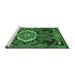 Black/Green 108 x 84 x 0.08 in Area Rug - Rosecliff Heights Traditional 3786 Emerald Green Machine Washable Area Rugs /Chenille | Wayfair