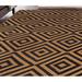 Black/Brown 72 x 48 x 0.1 in Area Rug - George Oliver Jordanas Geometric Machine Woven Runner 9' x 18' Indoor/Outdoor Area Rug in Brown/Black | Wayfair