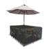 Arlmont & Co. HeavyDuty Multipurpose Waterproof Outdoor Rectangle Dining Table &Chair Set Cover w/ Umbrella Hole in Gray/Black | Wayfair