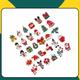 The Holiday Aisle® 30 Piece Mini Resin Hanging Figurine Ornament Set Plastic in Green/Red/White | 1.4 H x 1.4 W x 0.2 D in | Wayfair
