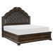 Bloomsbury Market Aansu Tufted Standard Bed Wood & /Upholstered/Faux leather in Brown | 77 H x 83 W x 89 D in | Wayfair