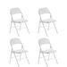 Inbox Zero Kishmat Plastic/Resin Stackable Folding Chair Set of 4 Plastic/Resin in White | 31.5 H x 17 W x 18 D in | Wayfair